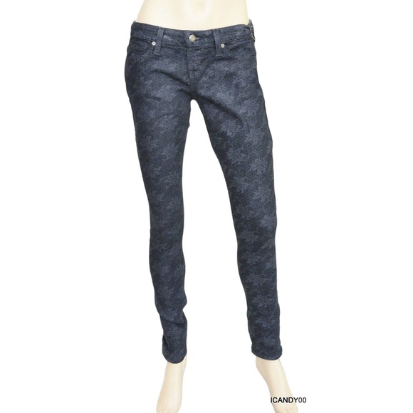 Guess MAXINE Fit Low Rise Leggings Jeans Pants Trousers Floral Print 25/28 Nwt - Picture 1 of 7